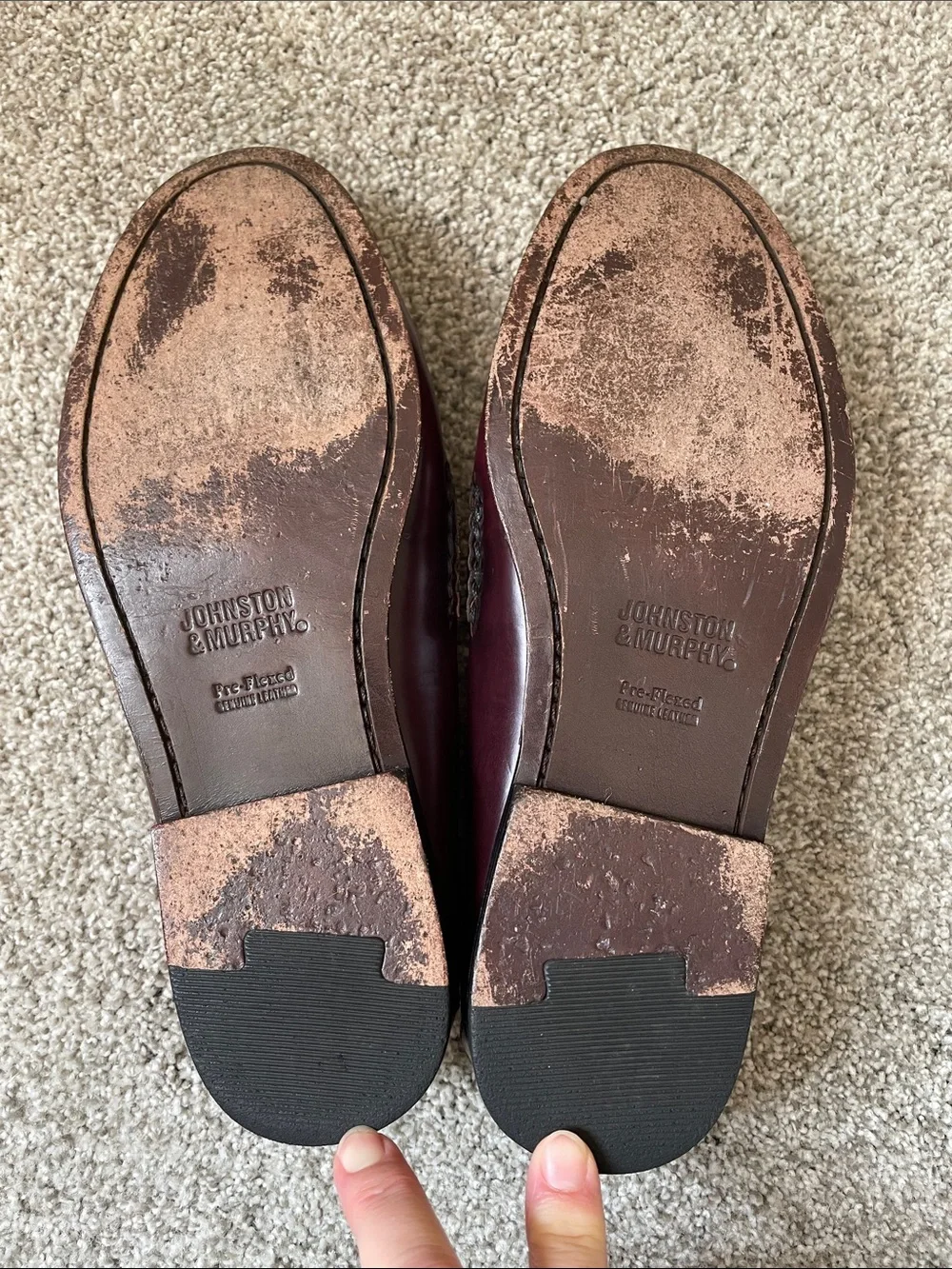 Johnston & Murphy Men’s Burgundy Leather Penny Loafers Sz 7.5 slip on